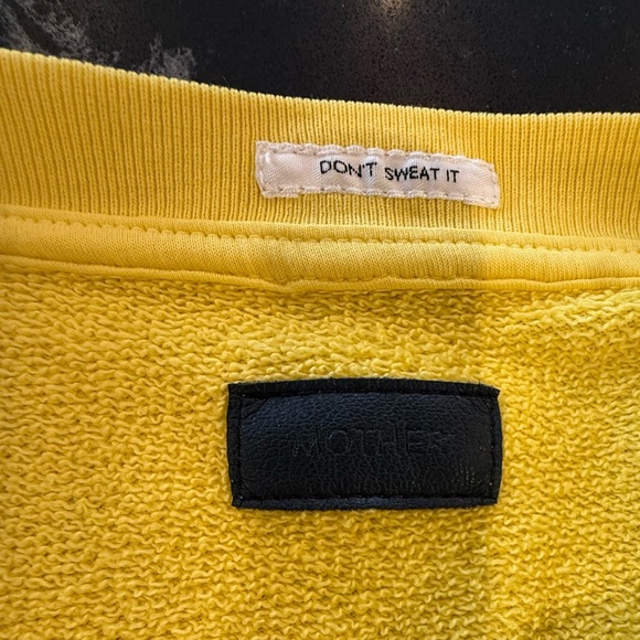 MOTHER Jeans, The Drop Square Vibrant Yellow Smiley Sweatshirt - Picture 7 of 8